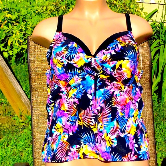 NWT 26 Swimsuits for All Plus Women’s Bathing Suit Bikini Tankini Top - Picture 8 of 9